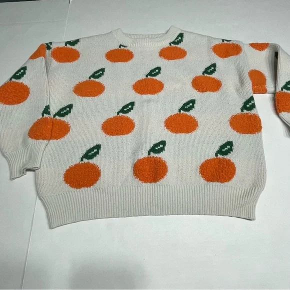 Oranges motif women’s Sweater. Size Small. Preowned. - Picture 1 of 7